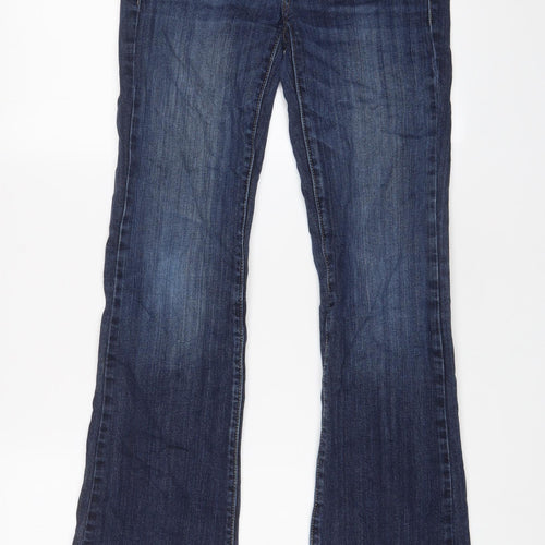 AMERICAN EA] Womens Blue Cotton Bootcut Jeans Size 30 in L29 in Regular Zip