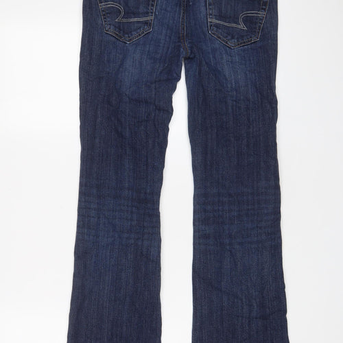 AMERICAN EA] Womens Blue Cotton Bootcut Jeans Size 30 in L29 in Regular Zip