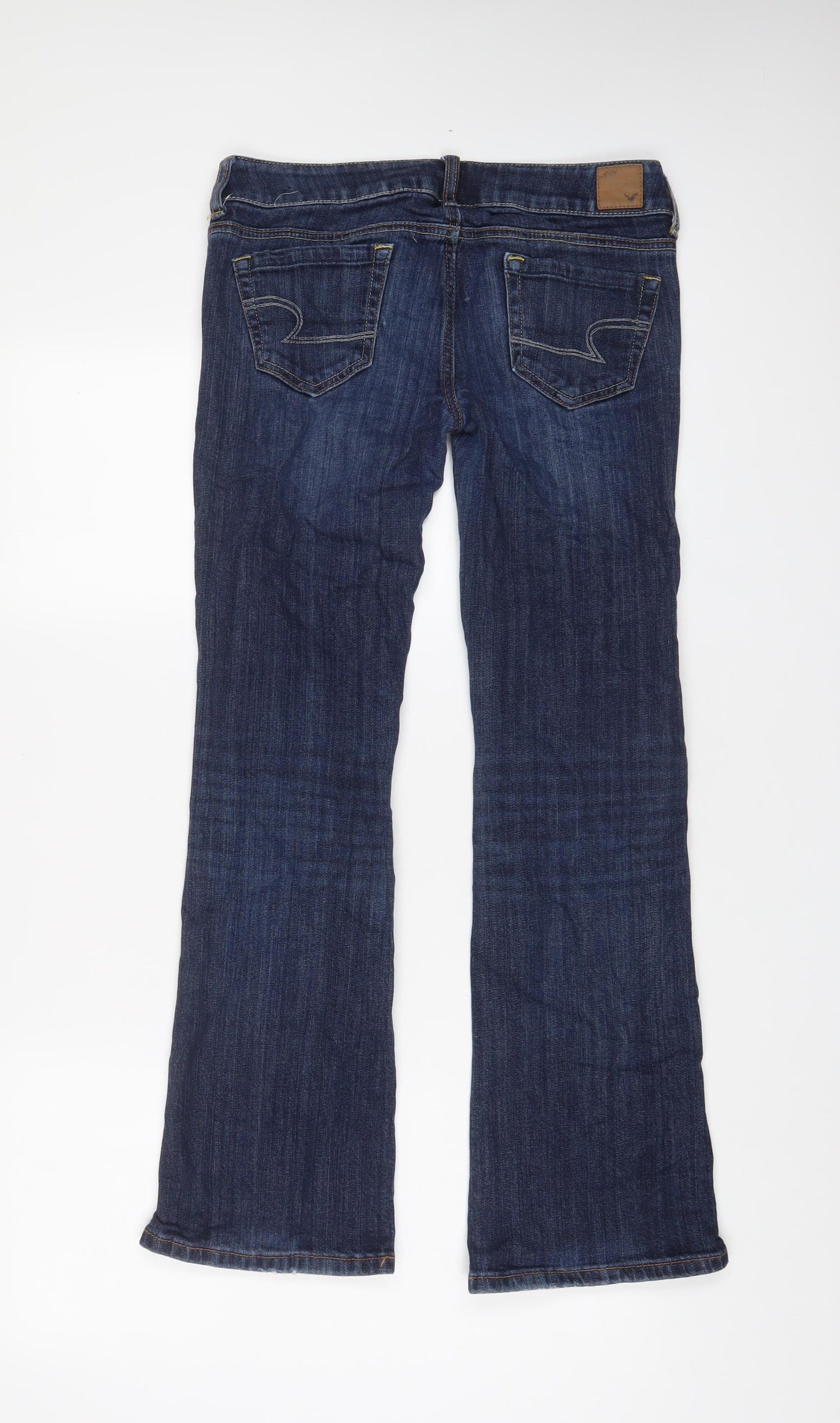 AMERICAN EA] Womens Blue Cotton Bootcut Jeans Size 30 in L29 in Regular Zip