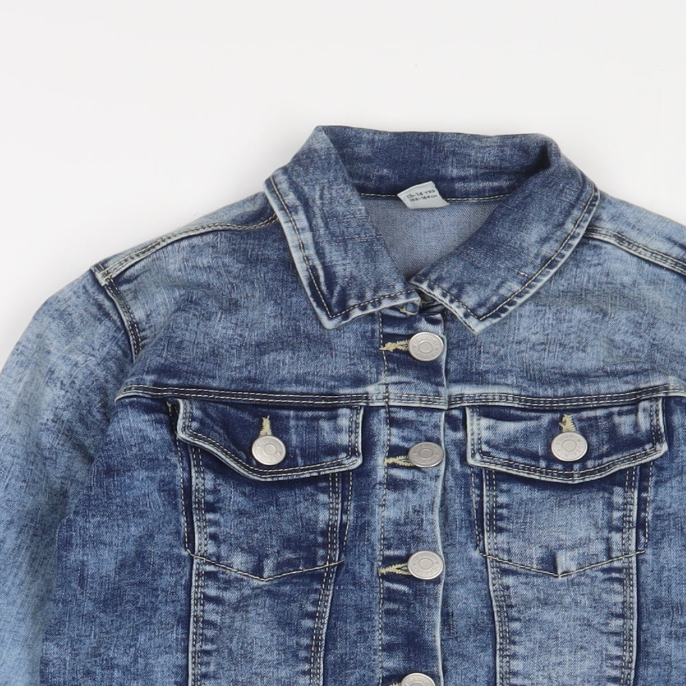 TU Girls Blue Jacket Size 13-14 Years Button
