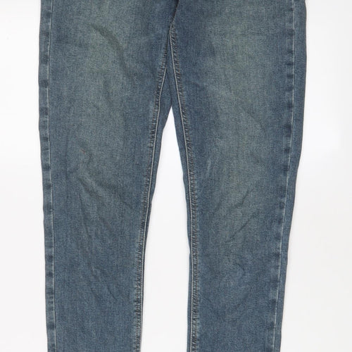 Topshop Womens Blue Cotton Skinny Jeans Size 28 in L34 in Regular Zip