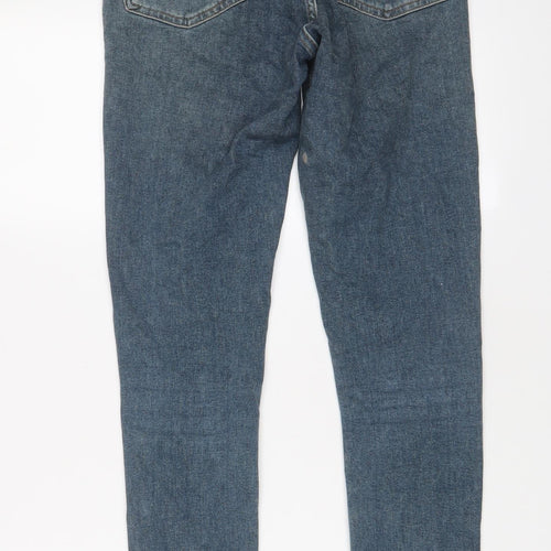 Topshop Womens Blue Cotton Skinny Jeans Size 28 in L34 in Regular Zip