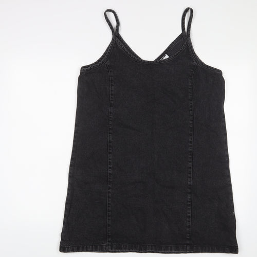 Noisy may Womens Black Cotton A-Line Size L Scoop Neck Pullover
