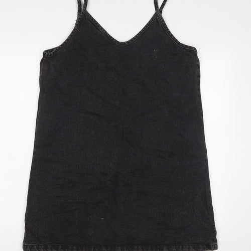 Noisy may Womens Black Cotton A-Line Size L Scoop Neck Pullover