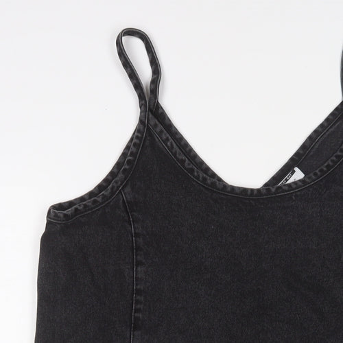 Noisy may Womens Black Cotton A-Line Size L Scoop Neck Pullover