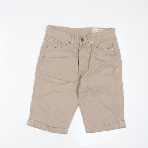 Denim & Co. Mens Beige Cotton Bermuda Shorts Size 28 in L11 in Regular Zip