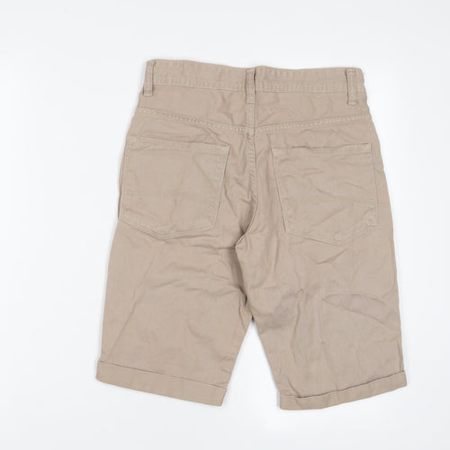 Denim & Co. Mens Beige Cotton Bermuda Shorts Size 28 in L11 in Regular Zip