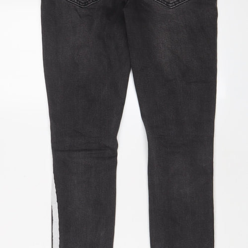 Boohoo Mens Grey Cotton Skinny Jeans Size 28 in L30 in Regular Zip