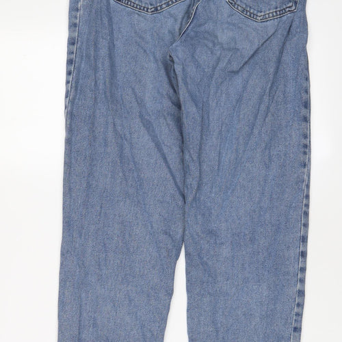 Denim & Co. Womens Blue Cotton Straight Jeans Size 8 L26 in Regular Zip