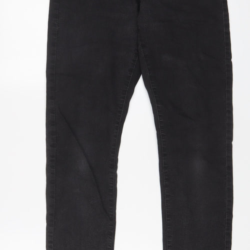 Dorothy Perkins Womens Grey Cotton Straight Jeans Size 10 L28 in Regular Zip