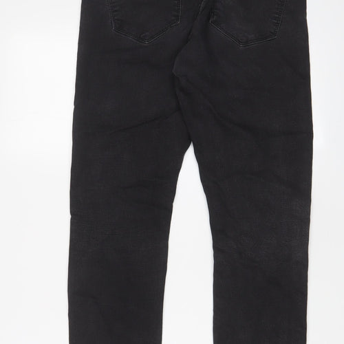 Dorothy Perkins Womens Grey Cotton Straight Jeans Size 10 L28 in Regular Zip
