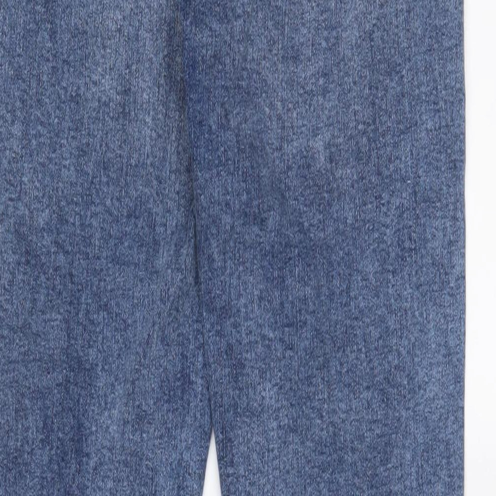 Denim & Co. Womens Blue Cotton Straight Jeans Size 10 L27 in Regular Zip