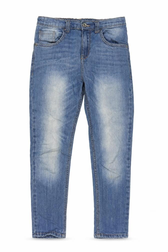 F&F Girls Blue Cotton Skinny Jeans Size 10-11 Years L25 in Regular Zip - Adjustable waist, Pockets