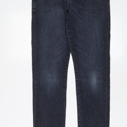 NEXT Mens Blue Cotton Straight Jeans Size 30 in L31 in Slim Zip