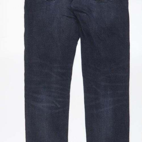 NEXT Mens Blue Cotton Straight Jeans Size 30 in L31 in Slim Zip