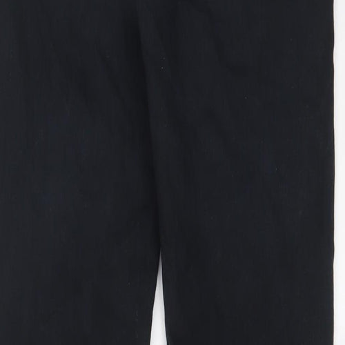 Marks and Spencer Mens Black Cotton Straight Jeans Size 34 in L31 in Regular Zip