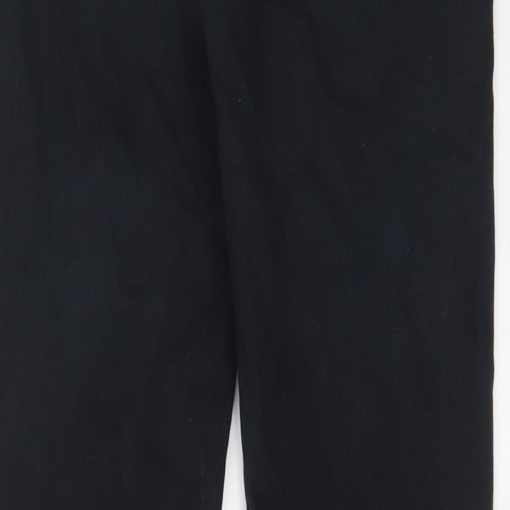 Marks and Spencer Mens Black Cotton Straight Jeans Size 34 in L31 in Regular Zip