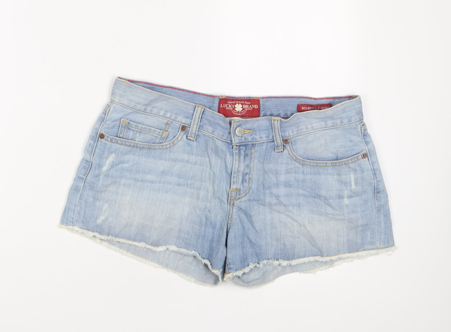 Lucky Brand Womens Blue Camel Basic Shorts Size 8 Regular Zip