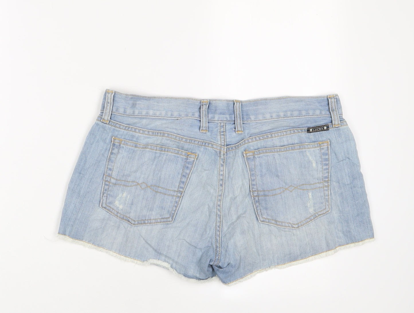 Lucky Brand Womens Blue Camel Basic Shorts Size 8 Regular Zip