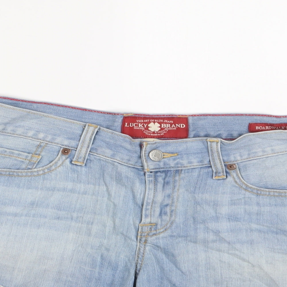 Lucky Brand Womens Blue Camel Basic Shorts Size 8 Regular Zip