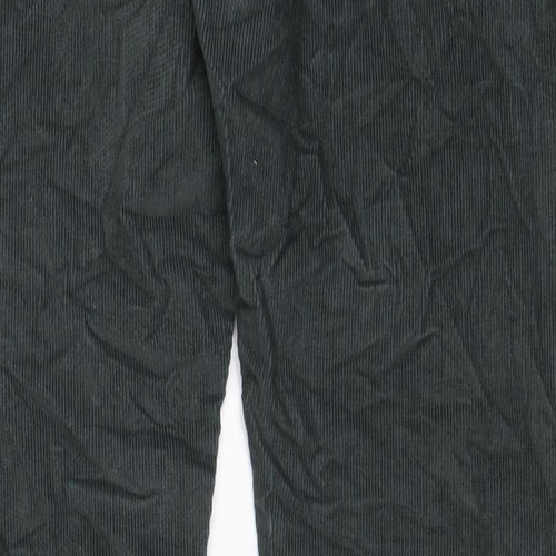 NEXT Mens Green Cotton Trousers Size 36 in L32 in Regular Zip