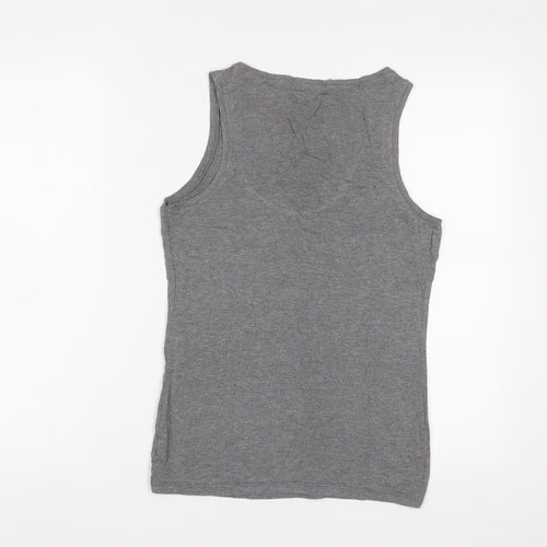 Tezenis Womens Grey Viscose Basic Tank Size L Scoop Neck