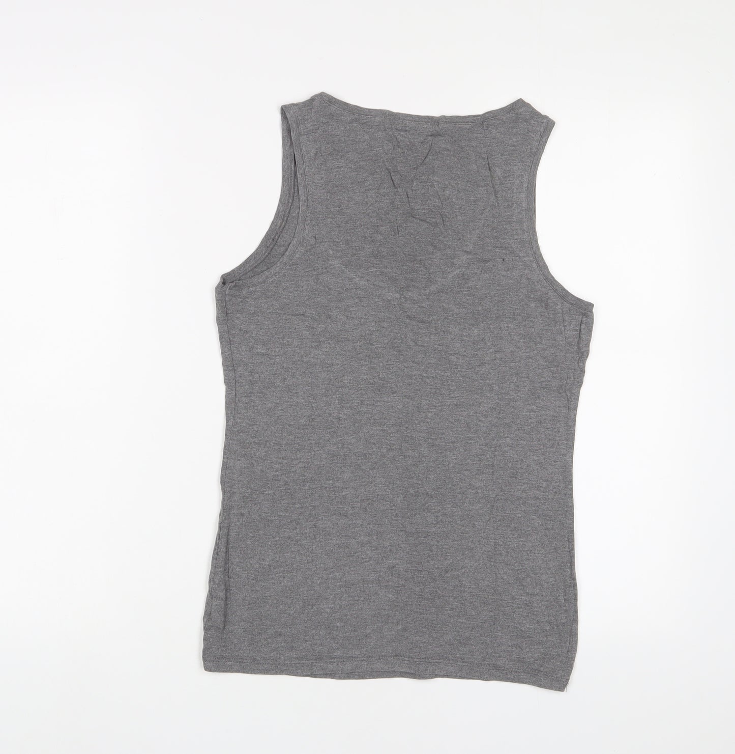 Tezenis Womens Grey Viscose Basic Tank Size L Scoop Neck