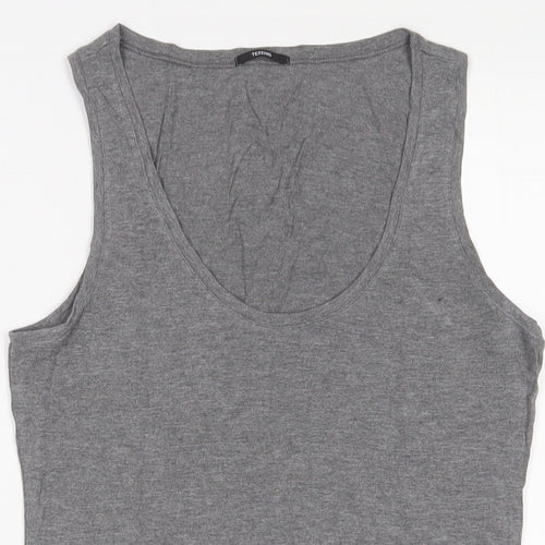 Tezenis Womens Grey Viscose Basic Tank Size L Scoop Neck