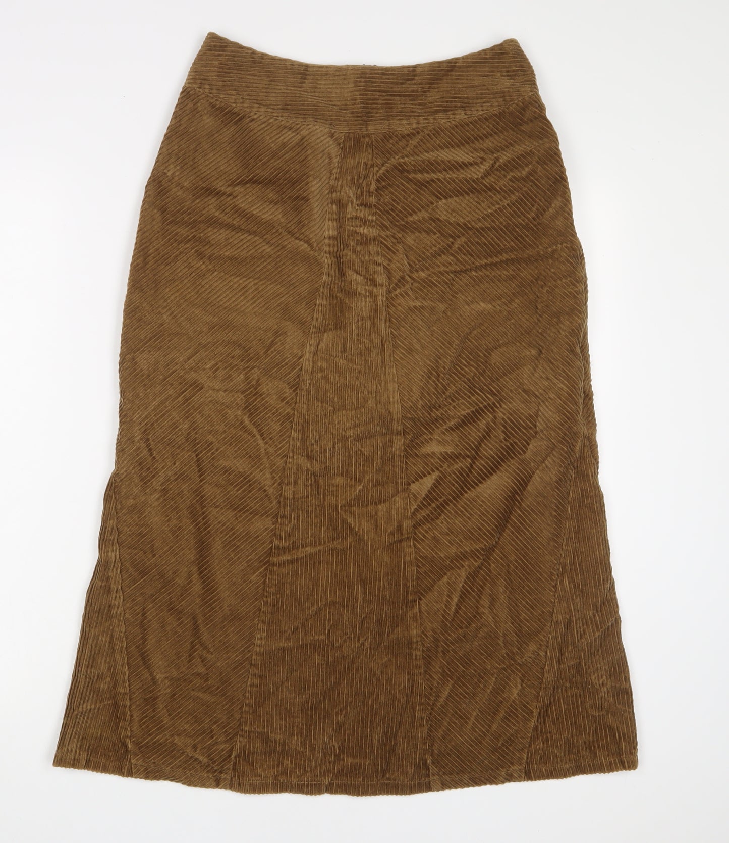 Per Una Womens Brown Cotton A-Line Skirt Size 8 Zip
