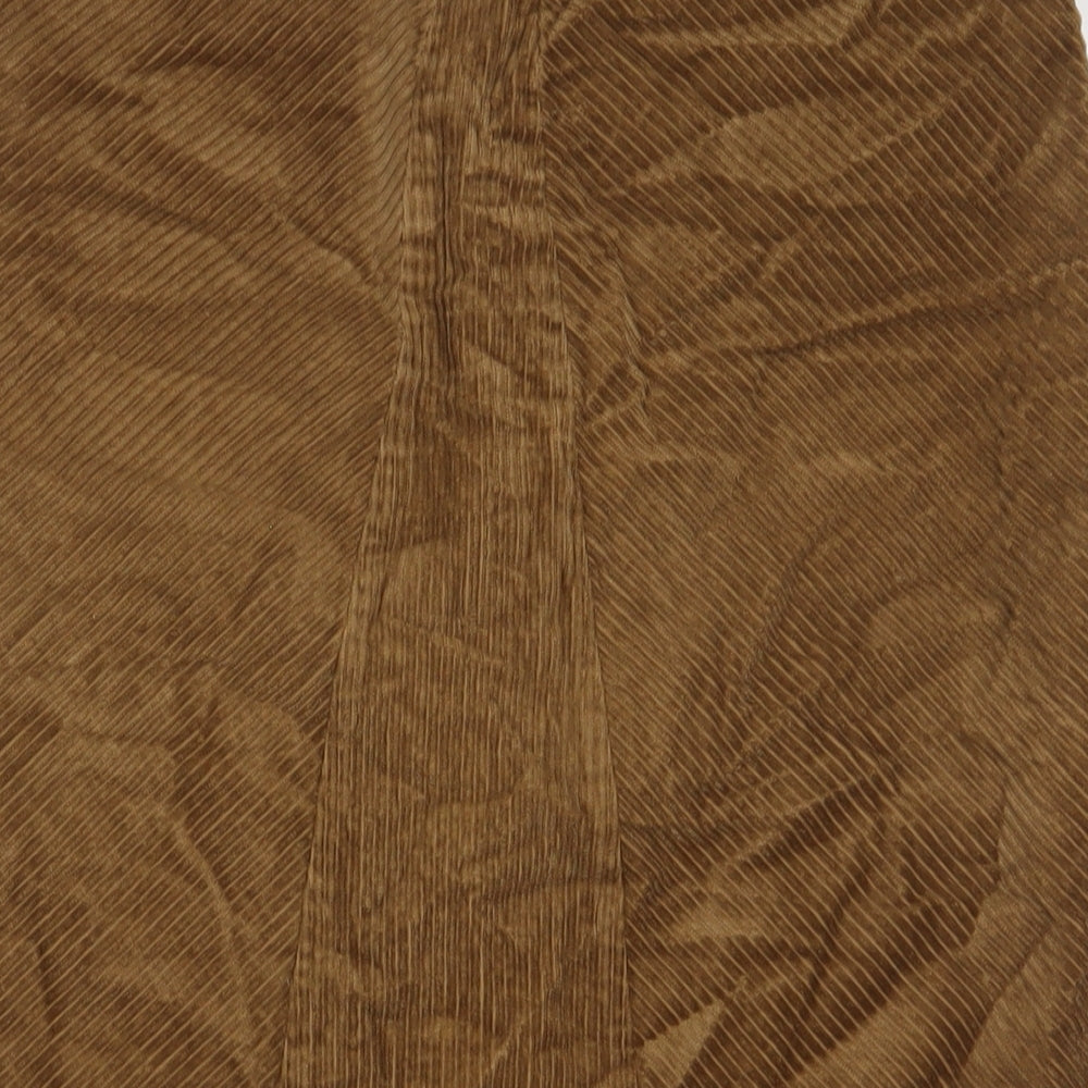 Per Una Womens Brown Cotton A-Line Skirt Size 8 Zip