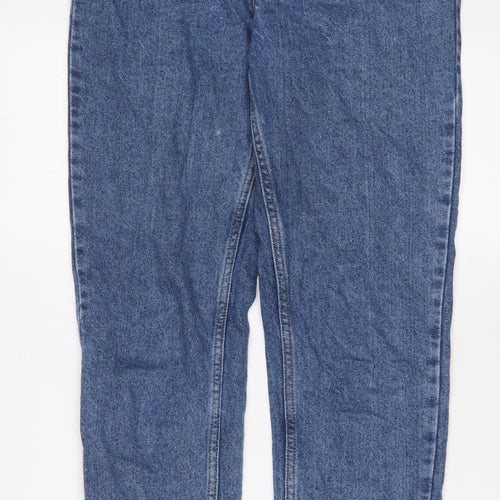 Denim & Co. Womens Blue Cotton Straight Jeans Size 8 L29 in Regular Zip