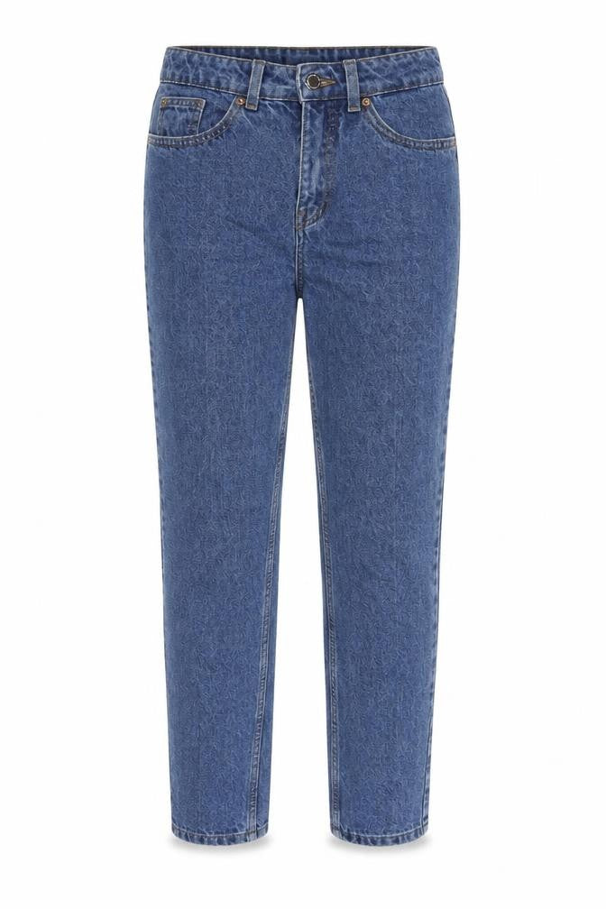 Denim & Co. Womens Blue Cotton Straight Jeans Size 8 L29 in Regular Zip