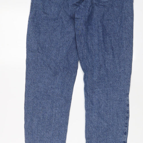 Denim & Co. Womens Blue Cotton Straight Jeans Size 8 L29 in Regular Zip