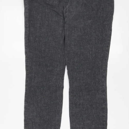 Per Una Womens Grey Cotton Skinny Jeans Size 12 L26 in Regular Zip