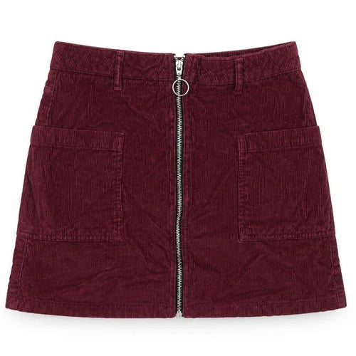 Topshop Womens Red Cotton A-Line Skirt Size 10 Zip