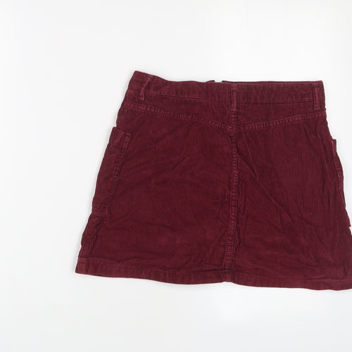 Topshop Womens Red Cotton A-Line Skirt Size 10 Zip