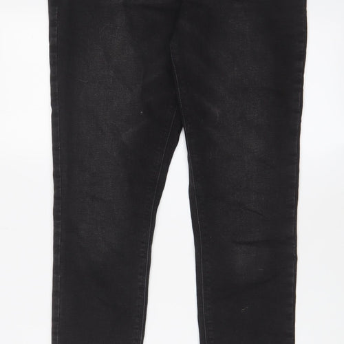 Denim & Co. Womens Grey Cotton Skinny Jeans Size 12 L29 in Regular Zip