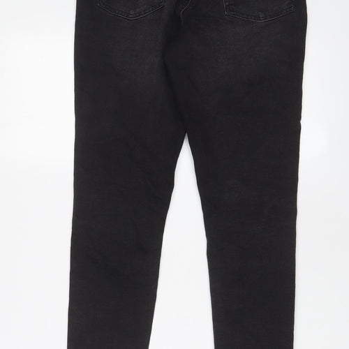 Denim & Co. Womens Grey Cotton Skinny Jeans Size 12 L29 in Regular Zip