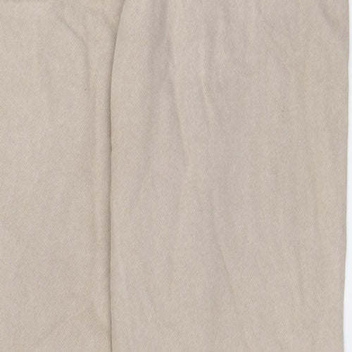 Pull&Bear Mens Beige Cotton Tapered Jeans Size 34 in L29 in Regular Zip - Short Leg, Pockets