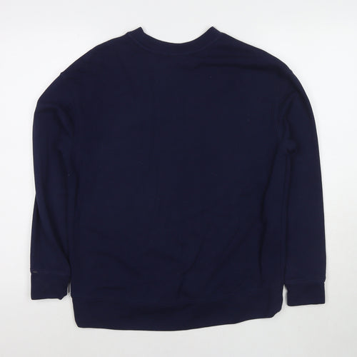 H&M Womens Blue Cotton Pullover Sweatshirt Size S Pullover - Flowers