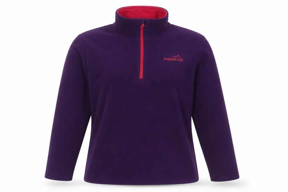 Front view of Freedom Trail women’s purple polyester pullover sweatshirt, size UK 6, pullover