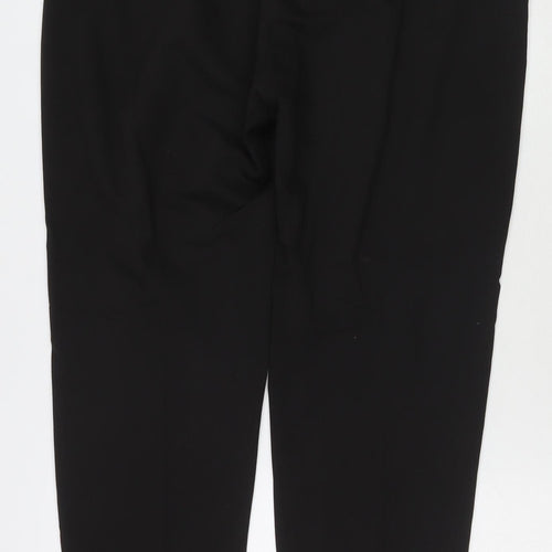 Select Womens Black Polyester Trousers Size 14 L28 in Regular Zip