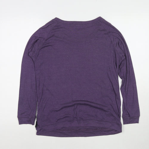 Joseph A Womens Purple Round Neck Viscose Pullover Jumper Size 14