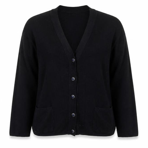 Bonmarché Womens Blue V-Neck Acrylic Cardigan Jumper Size S