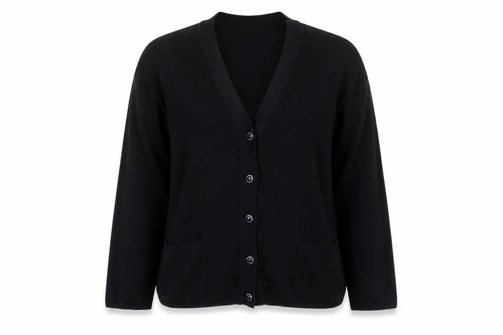 Bonmarché Womens Blue V-Neck Acrylic Cardigan Jumper Size S
