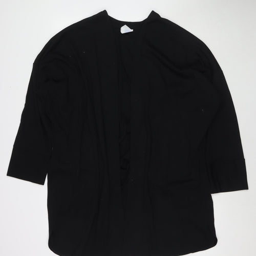 WEEKENDERS Womens Black V-Neck Cotton Cardigan Jumper Size M
