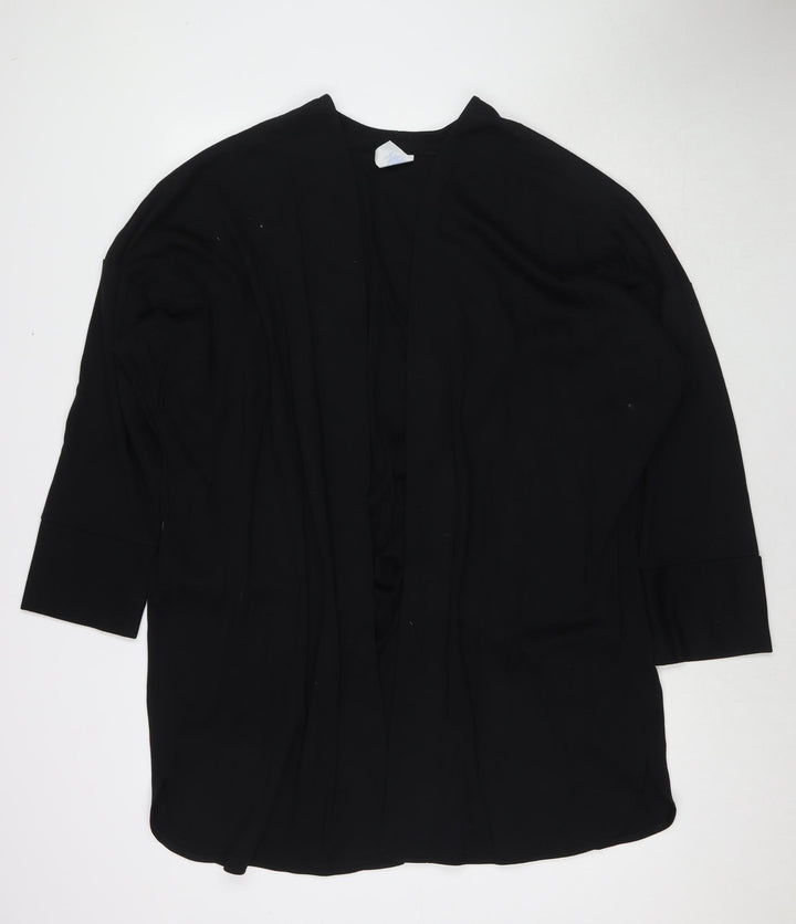 WEEKENDERS Womens Black V-Neck Cotton Cardigan Jumper Size M