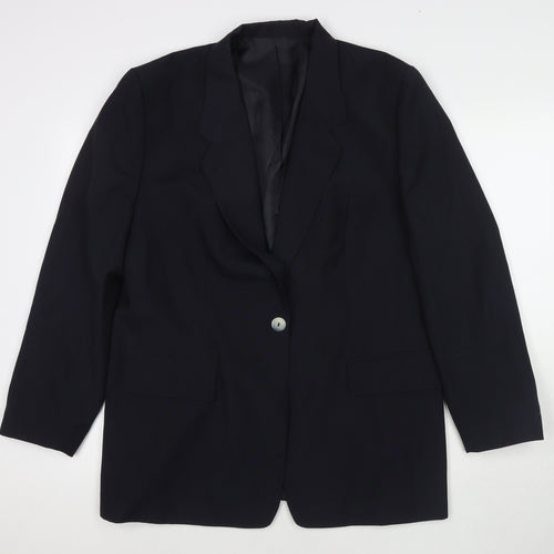 Trevira Womens Black Polyester Jacket Suit Jacket Size 18