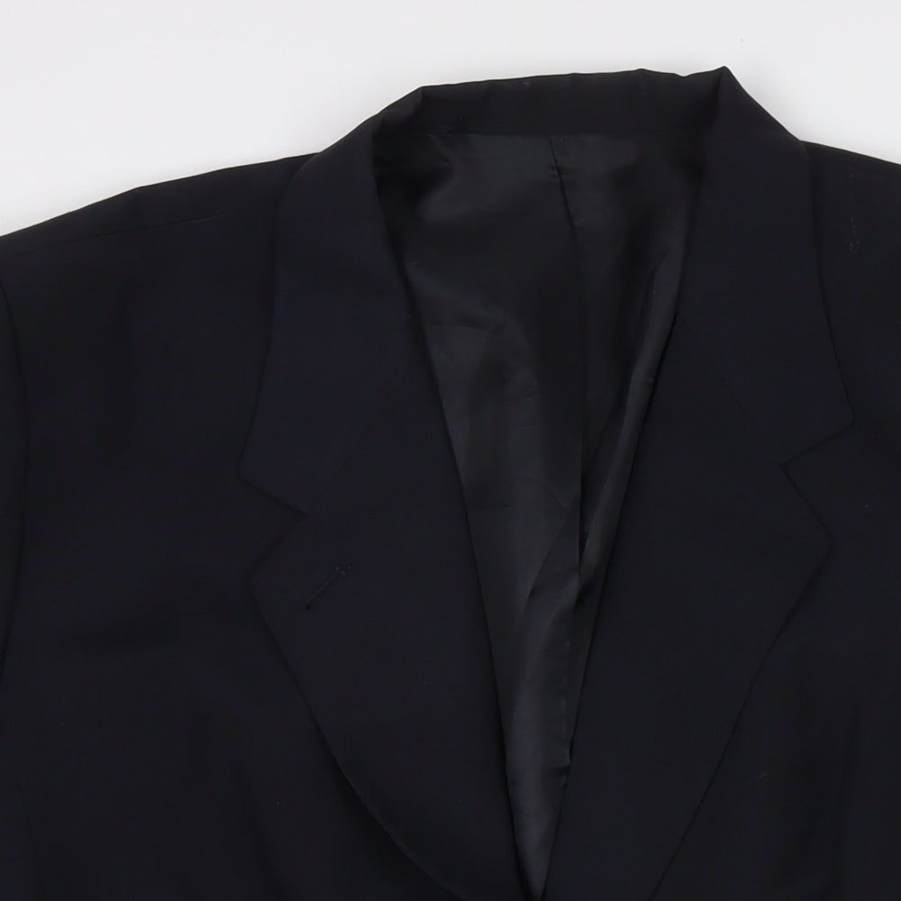 Trevira Womens Black Polyester Jacket Suit Jacket Size 18