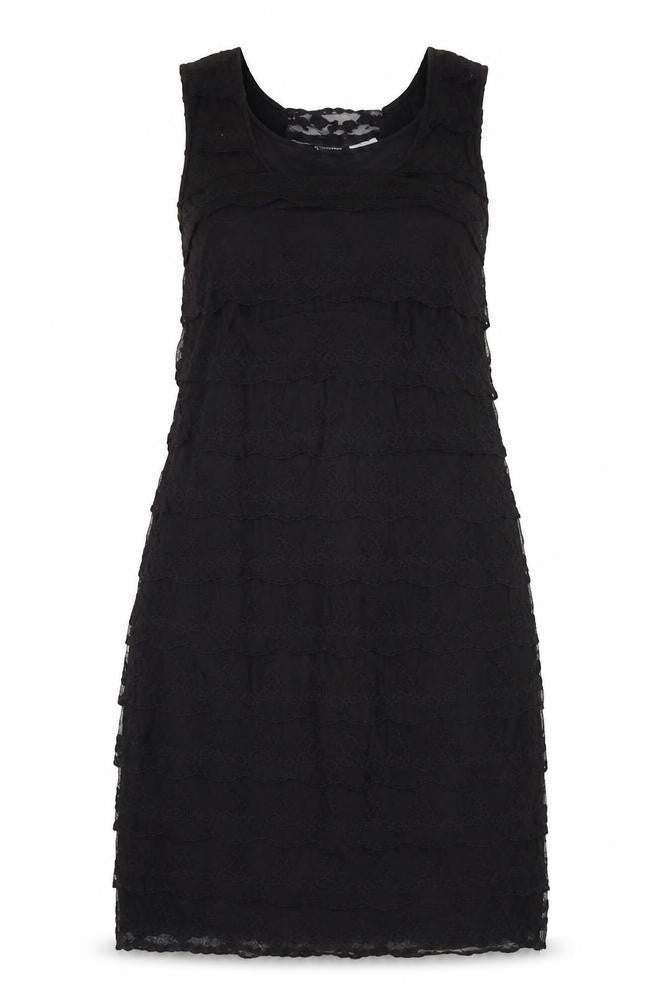 Body Flirt Womens Black Polyester Tank Dress Size 12 Scoop Neck Pullover